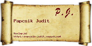 Papcsik Judit névjegykártya